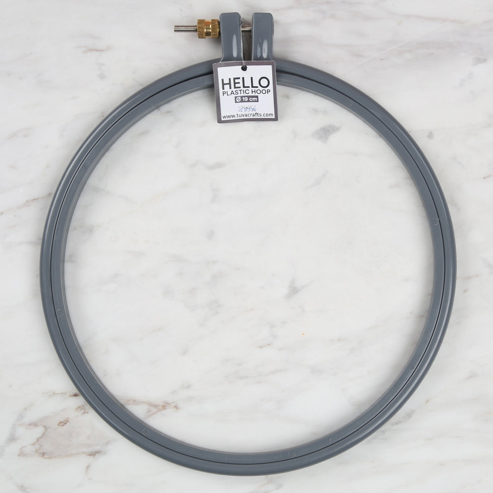 Hello Vidalı Plastik Kasnak 19 cm Gri